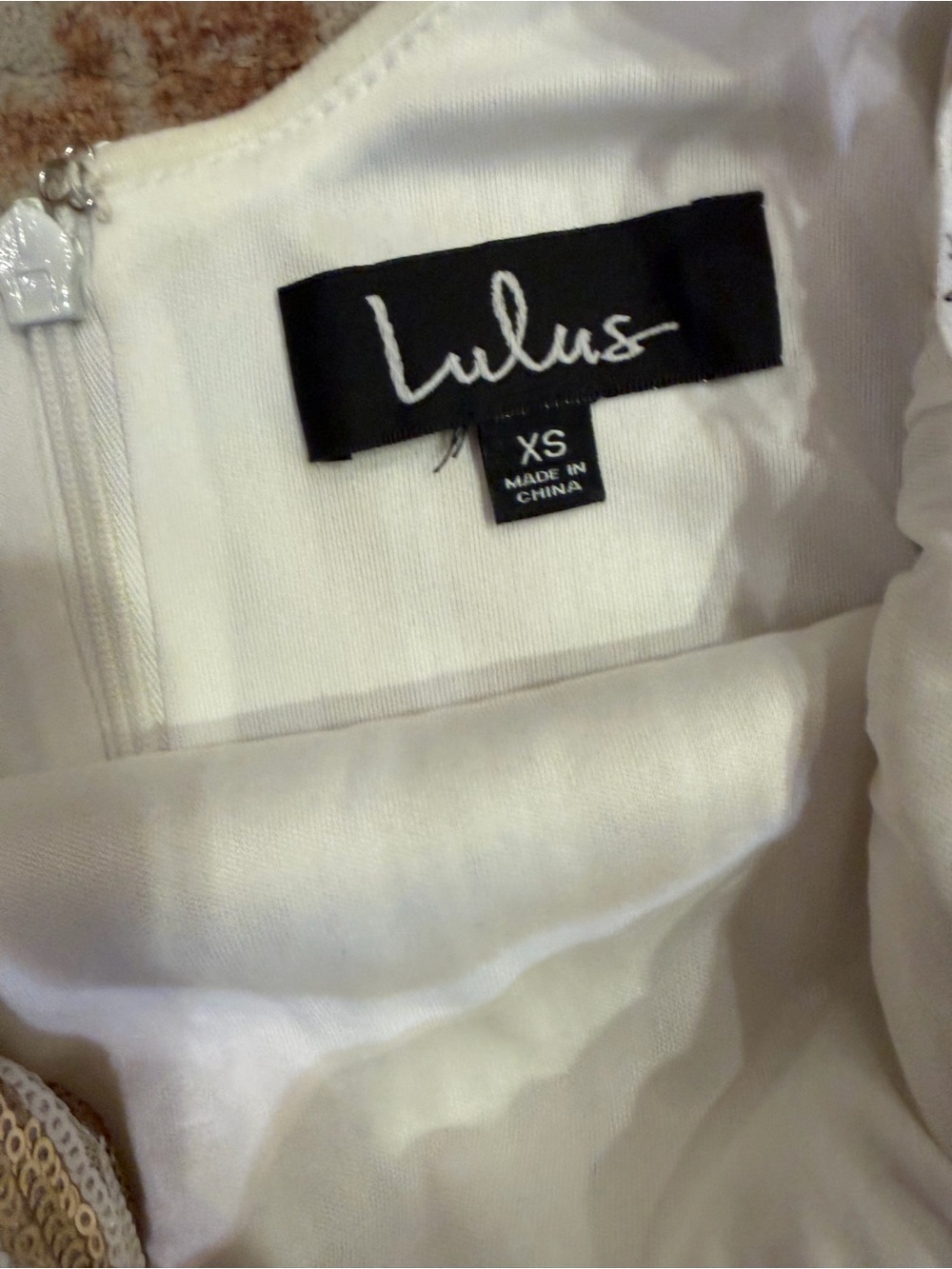 LULUS Standing Ovation White and Gold Sequin Striped Bodycon Dress - Picture 8 of 9